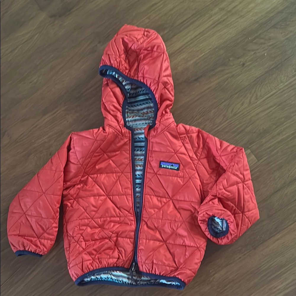 Patagonia Red Quilted Jacket with Hood